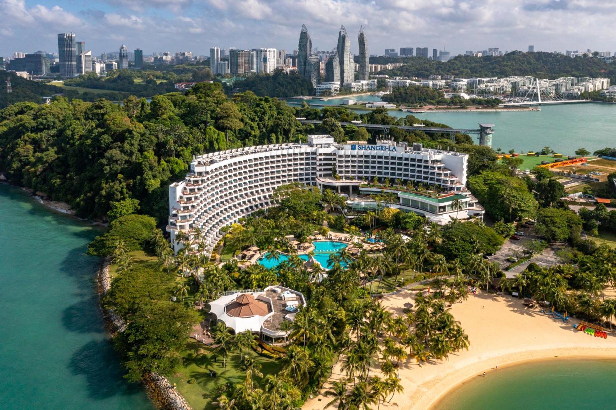 Shangri-La Rasa Sentosa, Singapura Exterior foto Aerial view of the resort